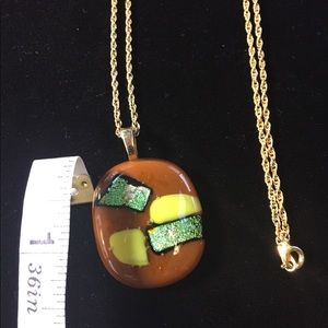 Glass fritted pendant necklace